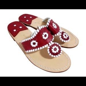 Jack Rogers USA Sandals Red And White